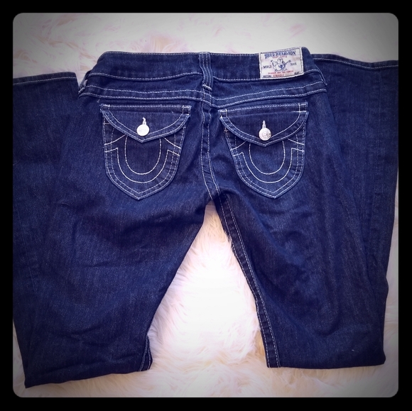 True Religion Denim - TRUE RELIGION DARK WASH STRAIGHT JEANS